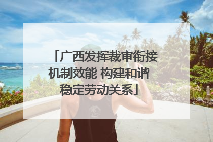 广西发挥裁审衔接机制效能 构建和谐稳定劳动关系