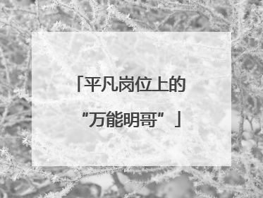 平凡岗位上的“万能明哥”
