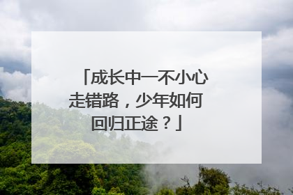 成长中一不小心走错路，少年如何回归正途？