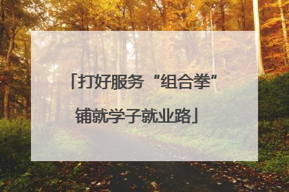 打好服务“组合拳” 铺就学子就业路