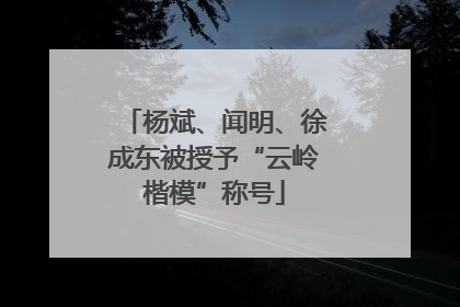 杨斌、闻明、徐成东被授予“云岭楷模”称号