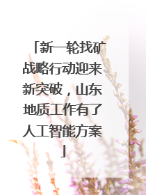 新一轮找矿战略行动迎来新突破，山东地质工作有了人工智能方案