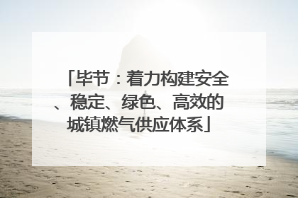 毕节：着力构建安全、稳定、绿色、高效的城镇燃气供应体系