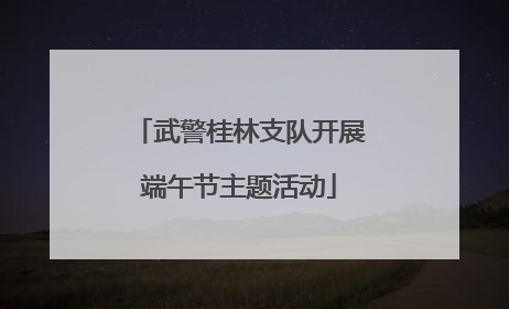 武警桂林支队开展端午节主题活动