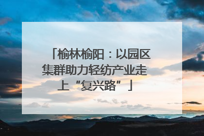 榆林榆阳：以园区集群助力轻纺产业走上“复兴路”