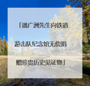潘广洲先生向铁道游击队纪念馆无偿捐赠珍贵历史见证物