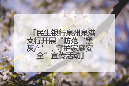 民生银行泉州泉港支行开展“防范‘黑灰产’，守护家庭安全”宣传活动