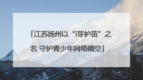 江苏扬州以“i芽护苗”之名 守护青少年网络晴空