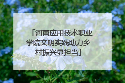 河南应用技术职业学院文明实践助力乡村振兴显担当