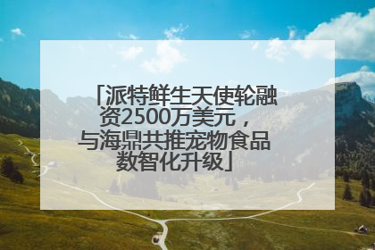 派特鲜生天使轮融资2500万美元，与海鼎共推宠物食品数智化升级