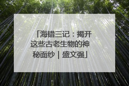 海错三记：揭开这些古老生物的神秘面纱｜盛文强