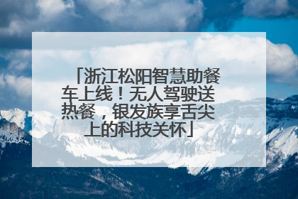 浙江松阳智慧助餐车上线！无人驾驶送热餐，银发族享舌尖上的科技关怀