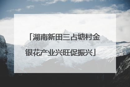 湖南新田三占塘村金银花产业兴旺促振兴