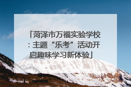 菏泽市万福实验学校：主题“乐考”活动开启趣味学习新体验