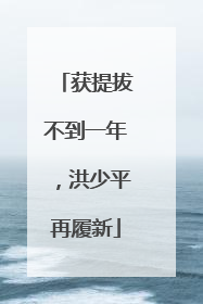 获提拔不到一年，洪少平再履新