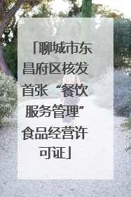 聊城市东昌府区核发首张“餐饮服务管理”食品经营许可证