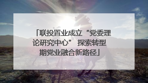 联投置业成立“党委理论研究中心” 探索转型期党业融合新路径
