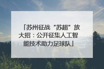 苏州征战“苏超”放大招：公开征集人工智能技术助力足球队