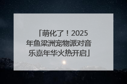 萌化了！2025年鱼梁洲宠物派对音乐嘉年华火热开启