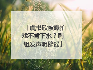 虞书欣被曝拍戏不肯下水？剧组发声明辟谣