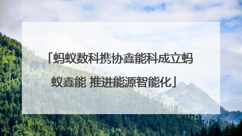 蚂蚁数科携协鑫能科成立蚂蚁鑫能 推进能源智能化