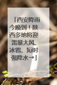 西安降雨今晚到！陕西多地将迎雷暴大风、冰雹、短时强降水→