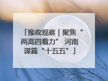 豫政观察｜聚焦“两高四着力” 河南谋篇“十五五”