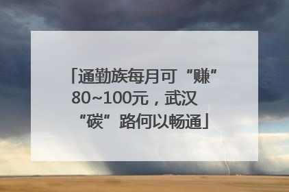 通勤族每月可“赚”80~100元，武汉“碳”路何以畅通