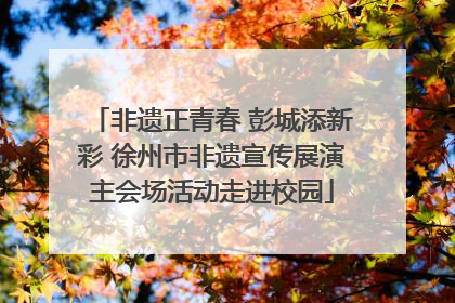 非遗正青春 彭城添新彩 徐州市非遗宣传展演主会场活动走进校园
