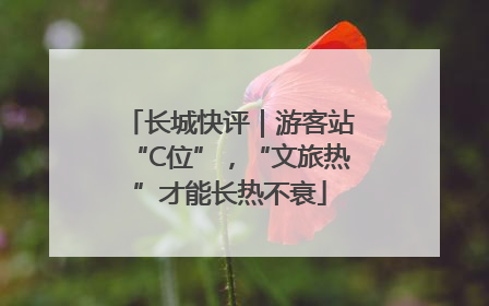 长城快评｜游客站“C位”，“文旅热”才能长热不衰