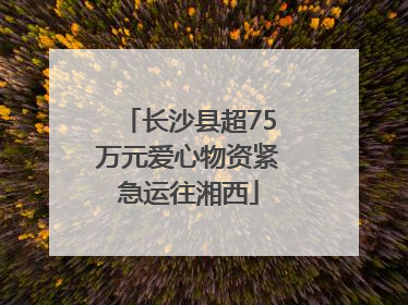 长沙县超75万元爱心物资紧急运往湘西