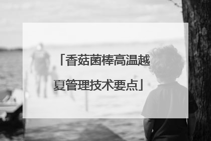 香菇菌棒高温越夏管理技术要点