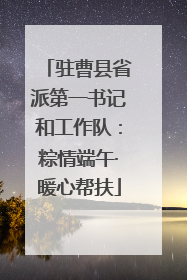驻曹县省派第一书记和工作队：粽情端午·暖心帮扶