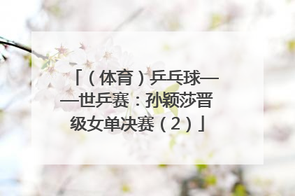 （体育）乒乓球——世乒赛：孙颖莎晋级女单决赛（2）