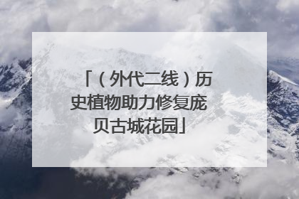 （外代二线）历史植物助力修复庞贝古城花园