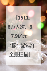 1511.6万人次、67.9亿元 “豫”游端午全景扫描