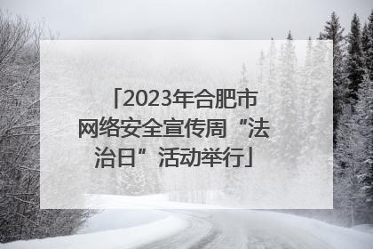 2023年合肥市网络安全宣传周“法治日”活动举行