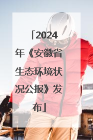 2024年《安徽省生态环境状况公报》发布