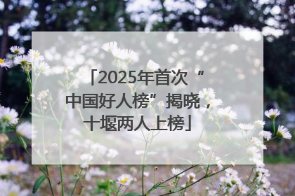 2025年首次“中国好人榜”揭晓，十堰两人上榜