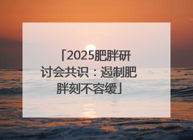 2025肥胖研讨会共识：遏制肥胖刻不容缓