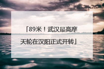89米！武汉最高摩天轮在汉阳正式开转